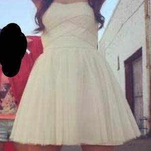 Tobi cream strapless dress